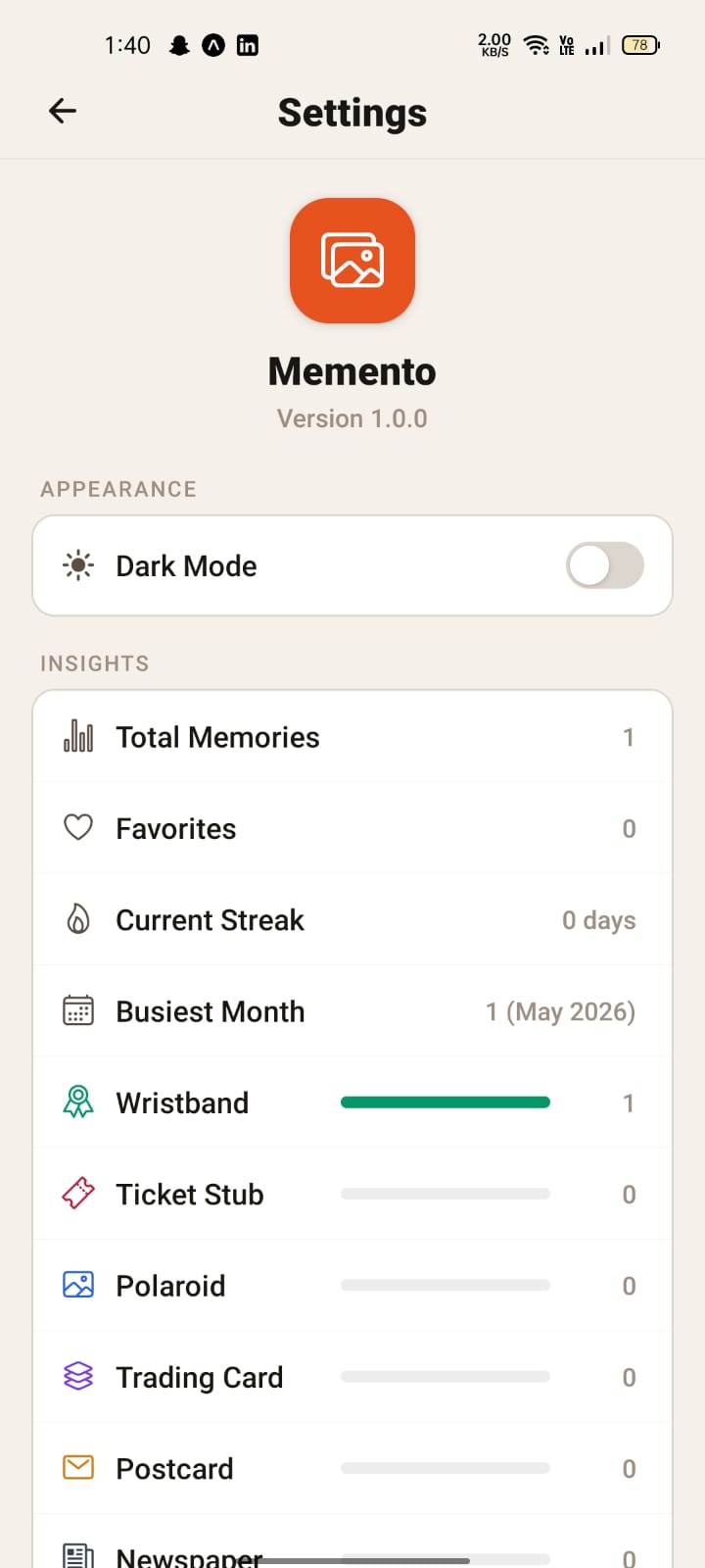 MemoryStub UI 2